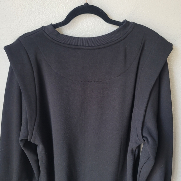 Farm Rio Amazonia Oversized Puff Shoulder Sweatshirt Dress, Size Small, Black - Picture 8 of 11